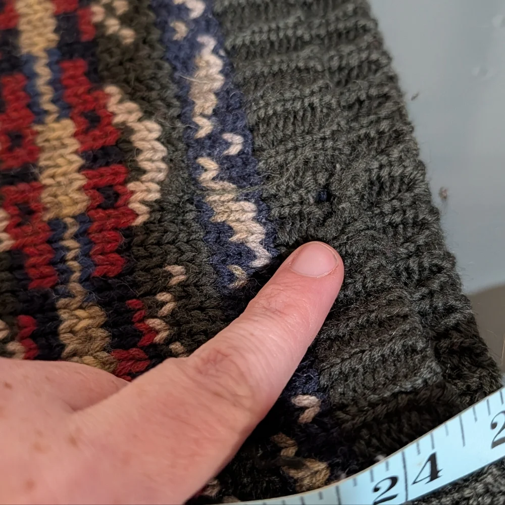 Vintage Abercrombie &Fitch Fair Isle Snowflake Wool Sweater 90s Holiday - Picture 13 of 14